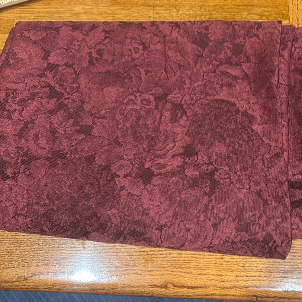 Burgundy tapestry like upholstery fabric, 2 yards 54 wide